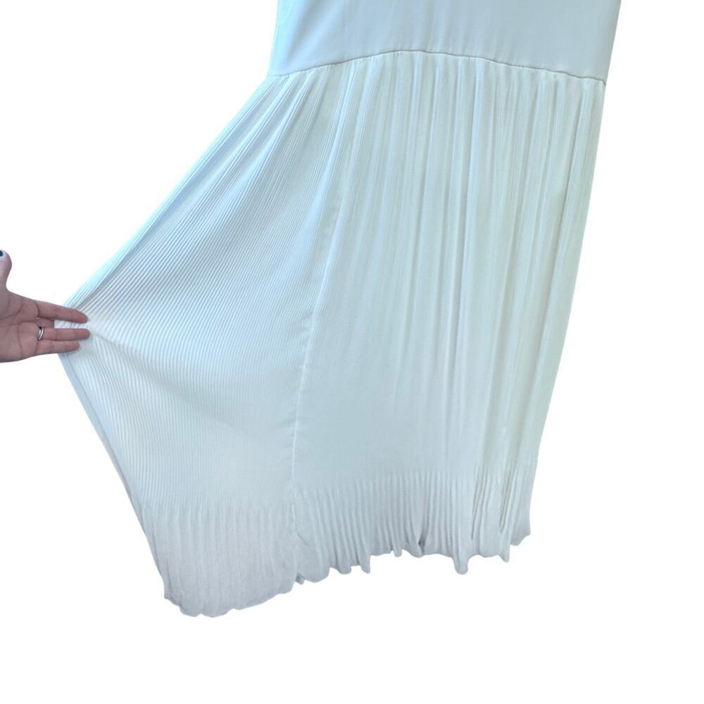 New Veronica Beard Lilliana Plisse Pleated Halter Wite Maxi Dress Bridal Sz 4 - Picture 13 of 15